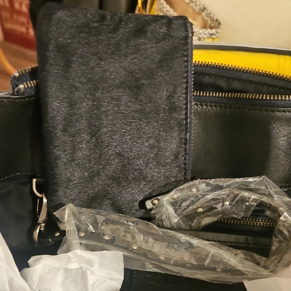 Foley + Corinna Elegant Black Pony Hair Tote Bag - Picture 9 of 10